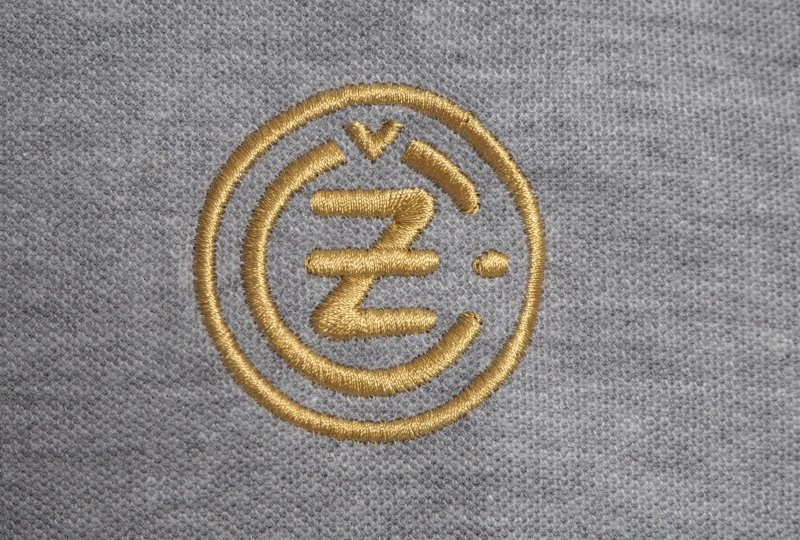 Koszulka bawełniana polo, szara, logo CZ-złote, rozmiar S-photo2