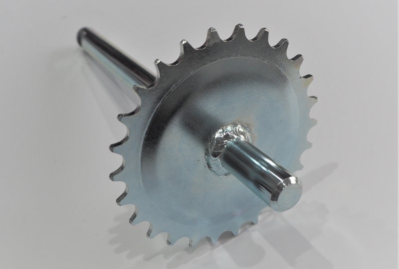 Wałek pedałów z zębatką, 26 zębów, 233 mm, ocynk, Jawa Babetta-photo1