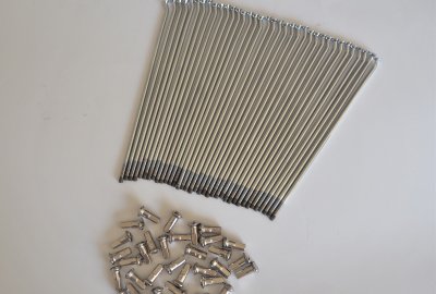 Szprychy i nyple, komplet 36 szt, 19 cali, M4,0x158 mm, chrom, Jawa Sport
