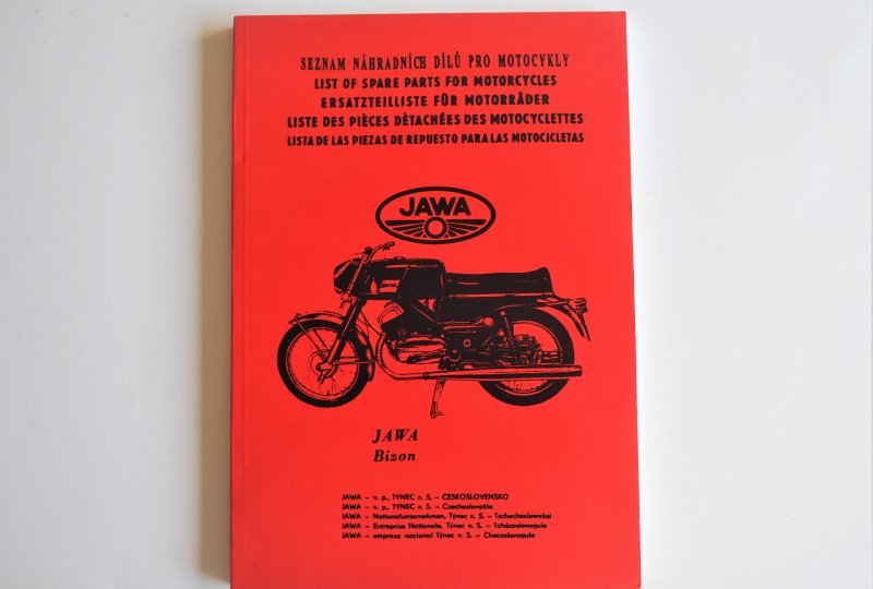 Katalog części zamiennych JAWA BIZON - J.CZESKI, ANGIELSKI, NIEMIECKI, format A5, 170 stron-photo1