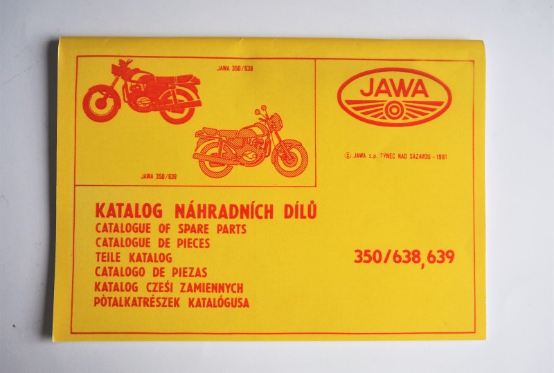 Katalog części zamiennych JAWA 350/638,639 - J.CZESKI, ANGIELSKI, NIEMIECKI, POLSKI, format A4, 82 stron-photo1