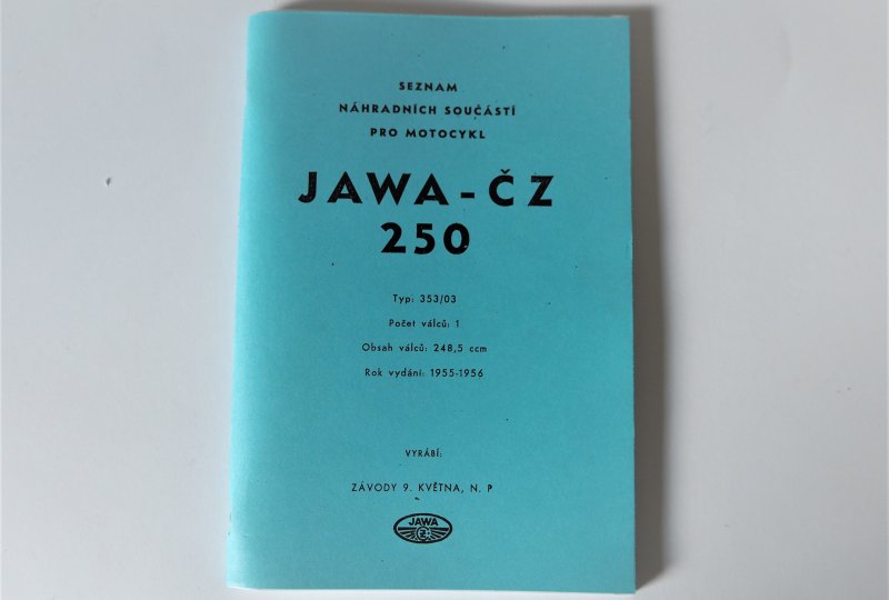 Katalog części zamiennych JAWA-CZ 250 TYP 353/03 - J.CZESKI, format A5, 98 stron-photo1