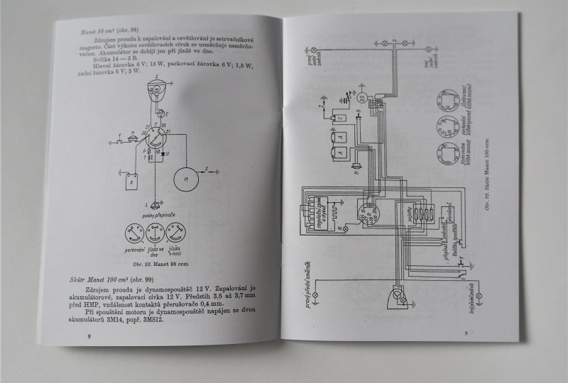 Schematy części elektrycznych Jawa, CZ 1946-1968 - J.CZESKI, format A5, 36 stron-photo3