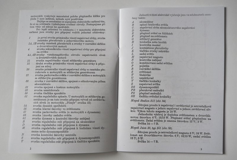 Schematy części elektrycznych Jawa, CZ 1946-1968 - J.CZESKI, format A5, 36 stron-photo2