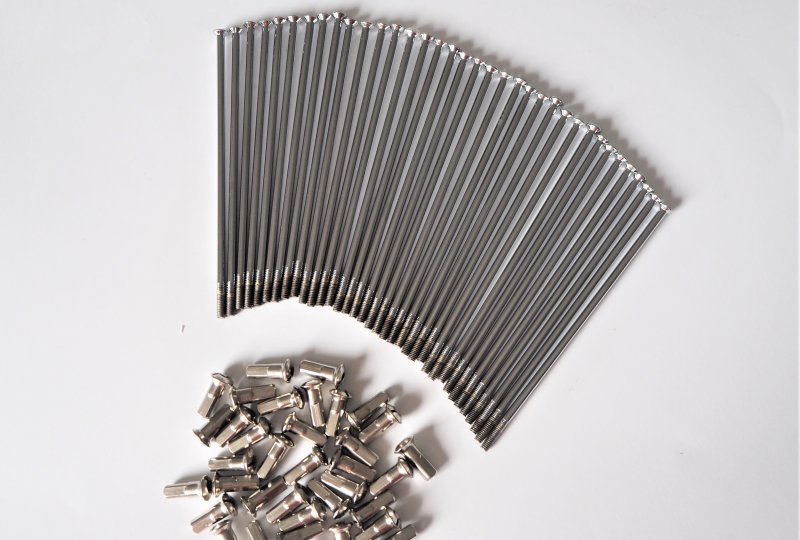 Szprychy i nyple, komplet 36 szt, 16 cali, M4x124 mm, chrom, Jawa, CZ 125-250-photo1