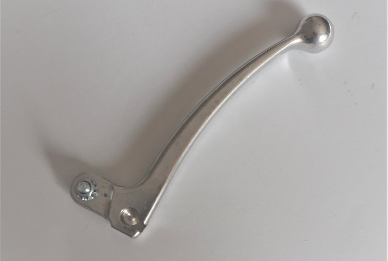 Klamka kierownicy, z kulką, prawa, aluminiowa, nieporelowana, Jawa, CZ-photo2
