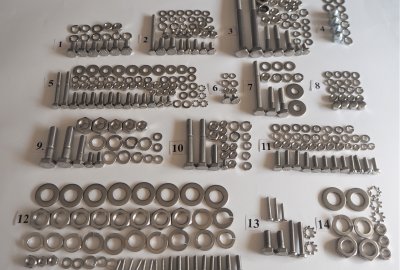 Komplet śrub, bez silnikowych, nierdzewne, CZ 350/472