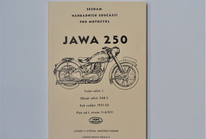 Katalog części zamiennych JAWA 250 PERAK - J.CZESKI, format A5, 128 stron-photo1