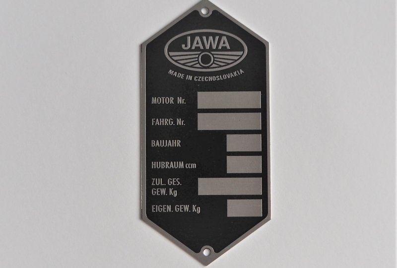 Tabliczka znamionowa, język niemiecki, Jawa Panelka-photo1