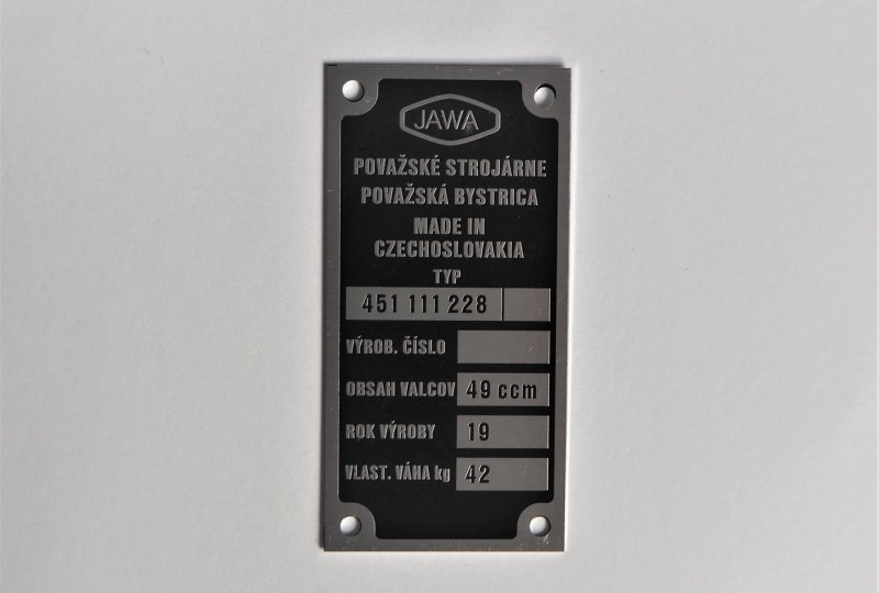 Tabliczka znamionowa, Jawa Babetta 207-photo1