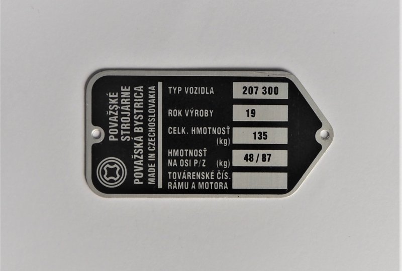 Tabliczka znamionowa, Jawa Babetta 207/300-photo1
