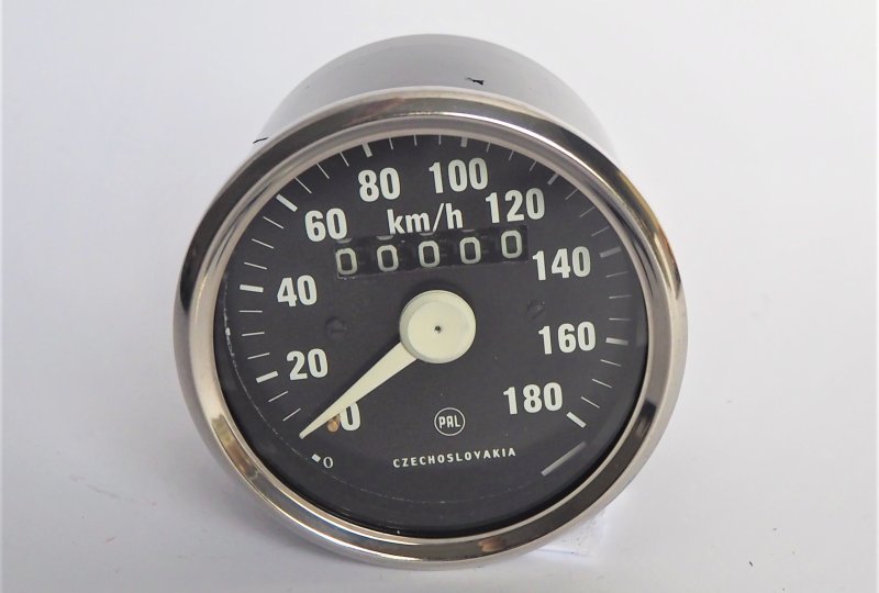Licznik, 180 km/h, chromowana ramka, biała wskazówka, Jawa 634-640-photo1