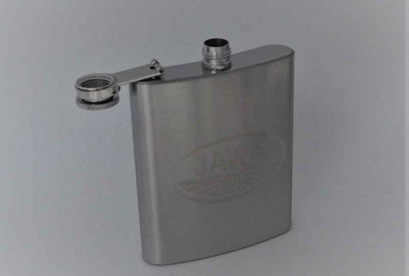 Piersiówka, 200 ml, stal nierdzewna, logo JAWA-photo4