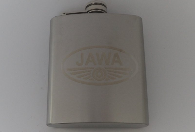 Piersiówka, 200 ml, stal nierdzewna, logo JAWA-photo2