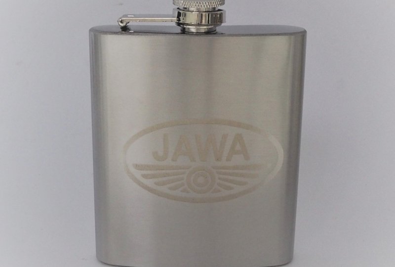 Piersiówka, 200 ml, stal nierdzewna, logo JAWA-photo1