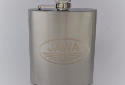 Piersiówka, 200 ml, stal nierdzewna, logo JAWA