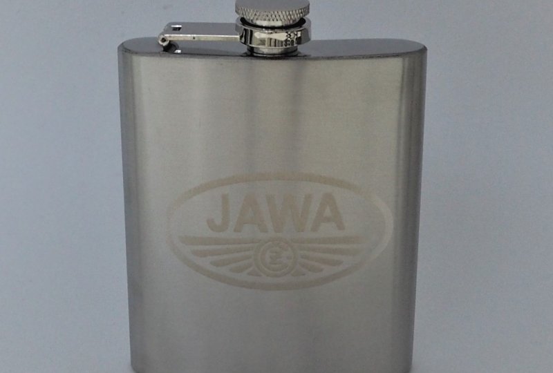 Piersiówka, 200 ml, stal nierdzewna, logo JAWA-CZ-photo1