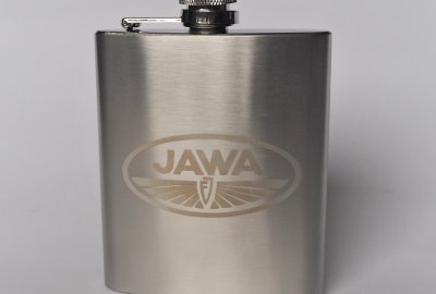 Piersiówka, 200 ml, stal nierdzewna, logo JAWA FJ