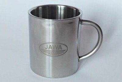 Kubek, 250 ml, stal nierdzewna, logo JAWA-CZ