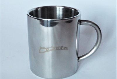 Kubek, 250 ml, stal nierdzewna, logo Cezeta