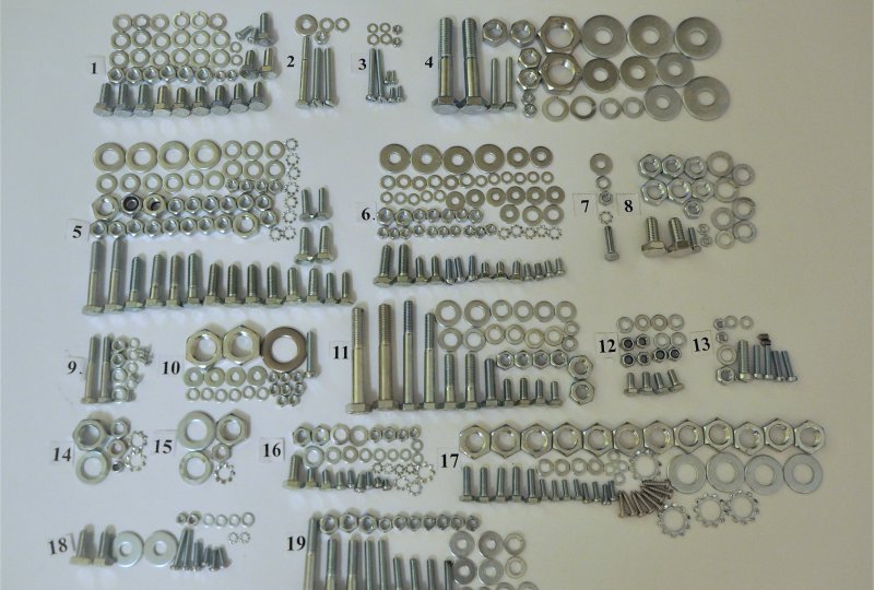 Komplet śrub, bez silnikowych, ocynk, Jawa 350/634-photo1