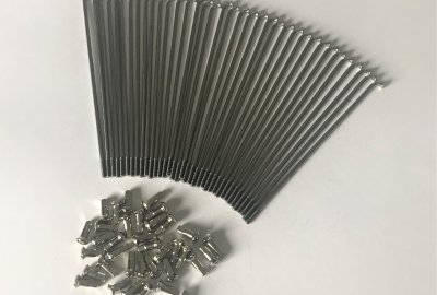Szprychy i nyple, komplet 36 szt, niedzewne, M3, DUELLS, Jawa 50