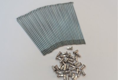 Szprychy i nyple, komplet 36 szt, 19 cali, M4,0x158 mm, ocynk, Jawa Sport