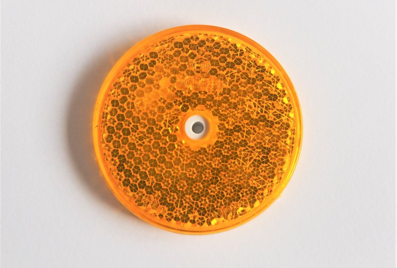 Odblask pomarańczowy na śrubkę 80 mm, plastik, Jawa, CZ-photo1