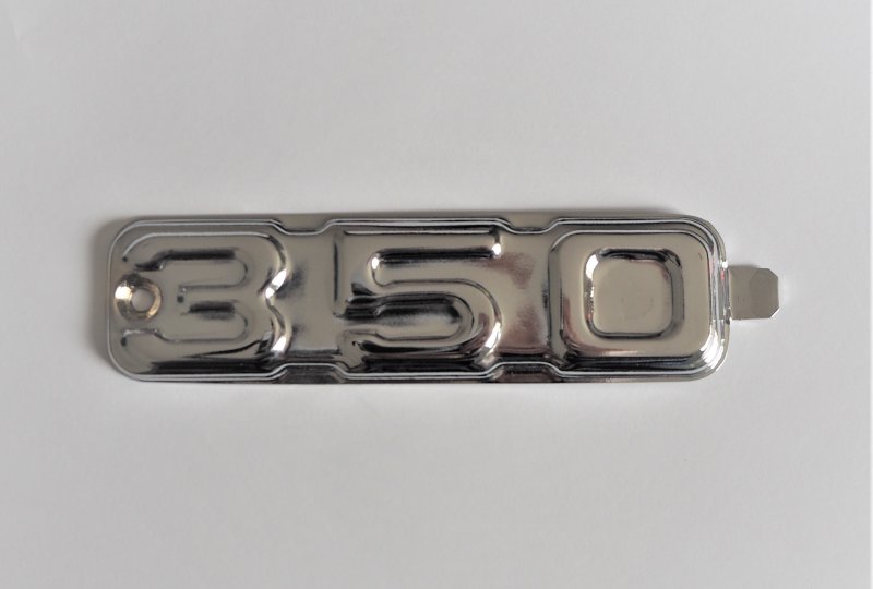 Emblemat 350, na puszkę boczną, chrom, Jawa 634-photo1