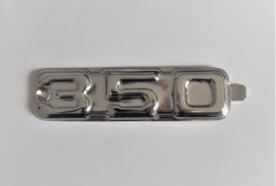 Emblemat 350, na puszkę boczną, chrom, Jawa 634
