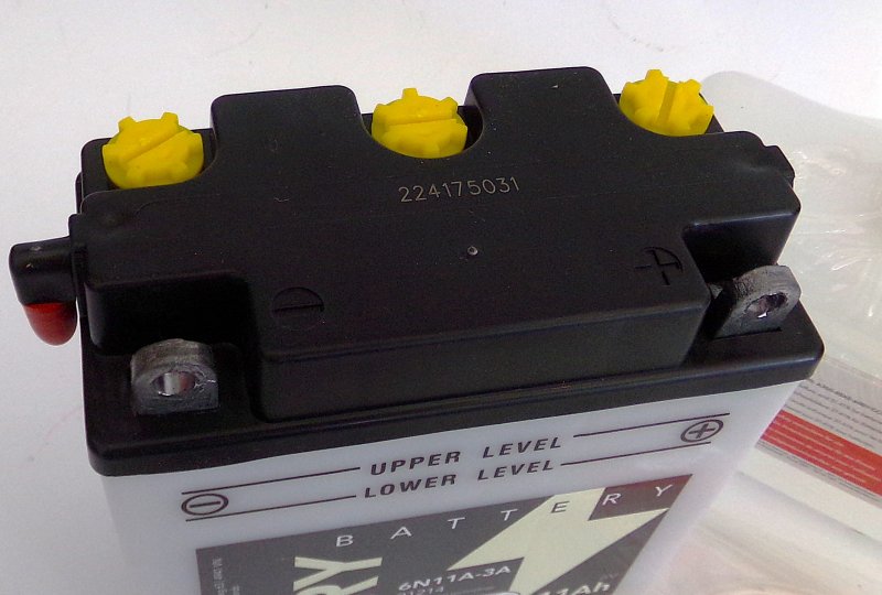 Akumulator motocyklowy 6V 11Ah LP 6N11A-3A, 120x60x128 mm-photo2