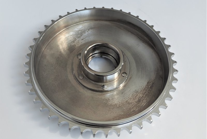 Bęben z zębatką koła, chrom, Jawa 500 OHC 00, 01-photo2