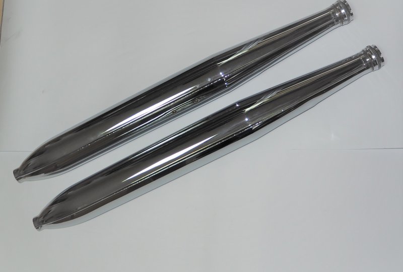 Tłumiki cygara, chrom, Jawa 250/350 Kyvacka, Panelka-photo2
