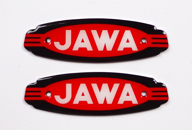 Logo JAWA zbiornika, plastik, 2 sztuki, Jawa Panelka, Californian-photo1