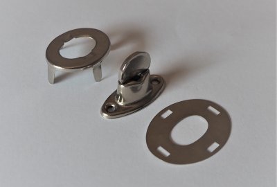 Zapinka obrotowa poszycia, 10 mm, niklowany mosiądz, VELOREX 175/250/350