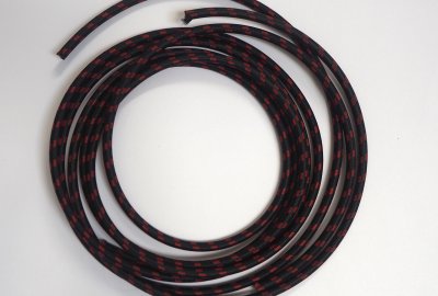 Kabel wysokiego napięcia, czarny z czerwonymi prążkami, 1m, Jawa, CZ