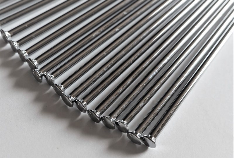 Szprychy i nyple, komplet 36 szt, M3,5x124 mm, chrom, Jawa, CZ 125/250-photo2