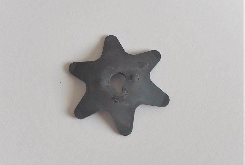 Podkładka sprężyny gwiaździsta trapez, mały otwór, surowa, Jawa 175 Villiers, Special-photo1
