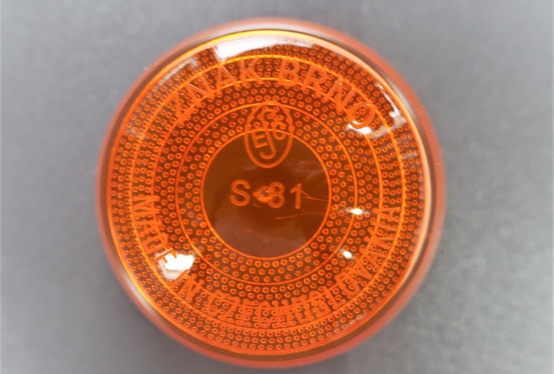 Szkło lampy, pomarańczowe, ZNAK BRNO, CZ 471/472, VELOREX-photo3