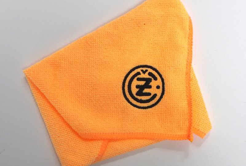 Ściereczka z mikrofibry, 30 X 30 cm, pomarańczowa, logo CZ-photo1