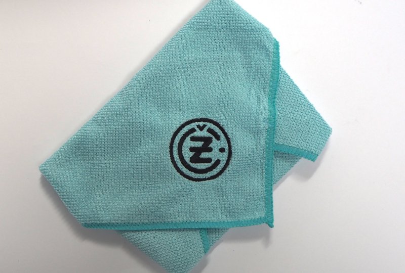 Ściereczka z mikrofibry, 30 X 30 cm, niebieska, logo CZ-photo1