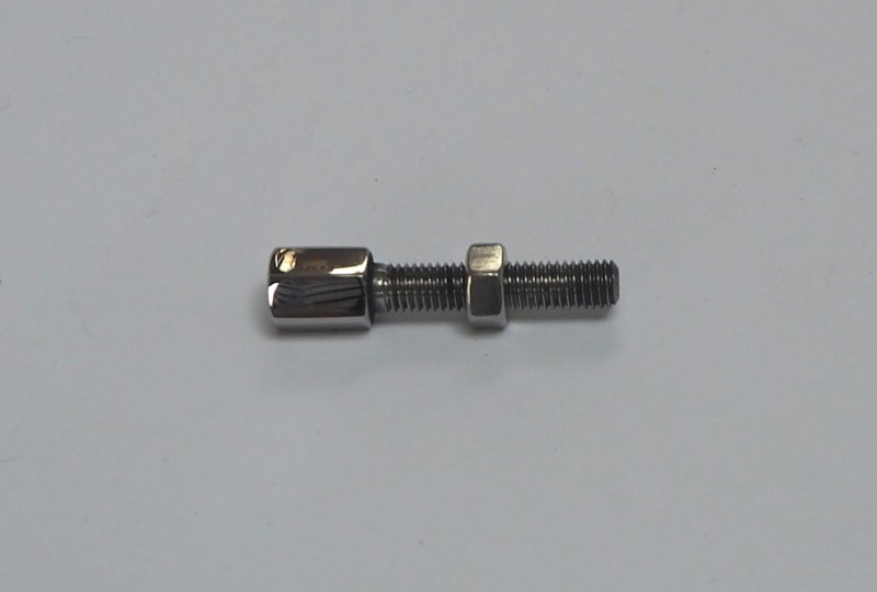 Śruba regulacji nastawu linki z nakrętką, nierdzewna/polerowana, M5 x 25 mm, Jawa, CZ-photo3