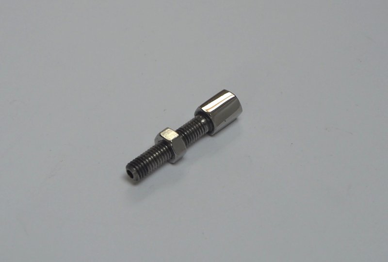 Śruba regulacji nastawu linki z nakrętką, nierdzewna/polerowana, M5 x 25 mm, Jawa, CZ-photo2