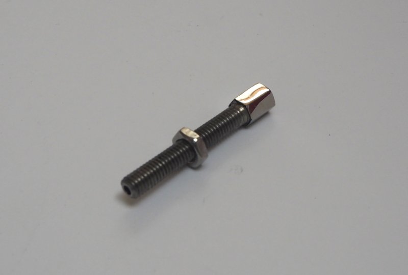 Śruba regulacji nastawu linki z nakrętką, nierdzewna/polerowana, M6 x 40 mm, Jawa, CZ-photo2