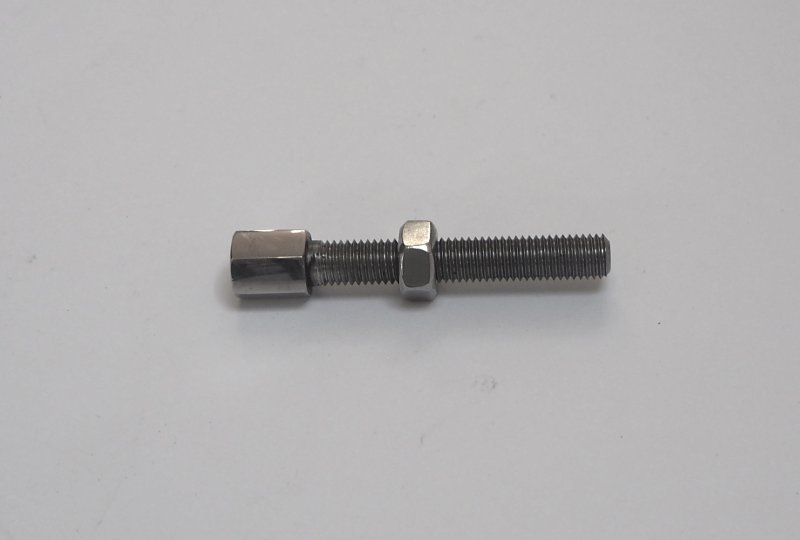 Śruba regulacji nastawu linki z nakrętką, nierdzewna/polerowana, M7 x 45 mm, Jawa, CZ-photo3