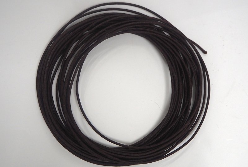 Kabel elektryczny w oplocie klejonym 1,5 mm, brązowy z czarnymi prążkami, 1m, Jawa, CZ-photo1