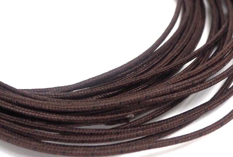 Kabel elektryczny w oplocie klejonym 1,5 mm, brązowy z czarnymi prążkami, 1m, Jawa, CZ-photo2