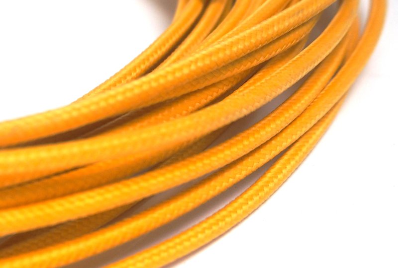 Kabel elektryczny w oplocie klejonym 1,5 mm, żółty jasny, 1m, Jawa, CZ-photo2