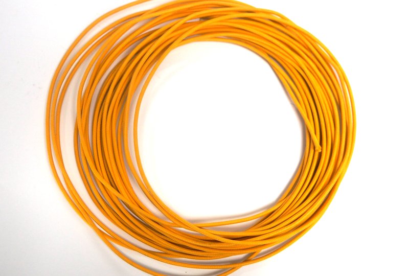 Kabel elektryczny w oplocie klejonym 1,5 mm, żółty jasny, 1m, Jawa, CZ-photo1