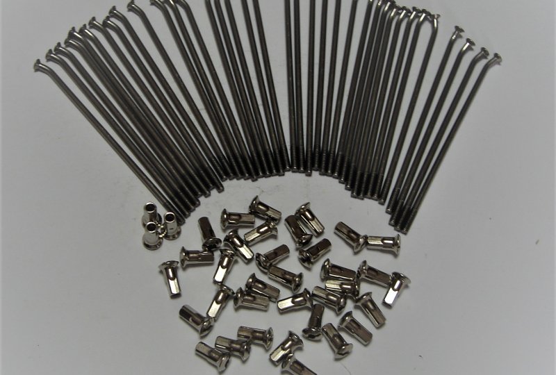 Szprychy i nyple, komplet 36 szt, 19 cali, M4x158, nierdzewne, Jawa 250/350 SPORT-photo1